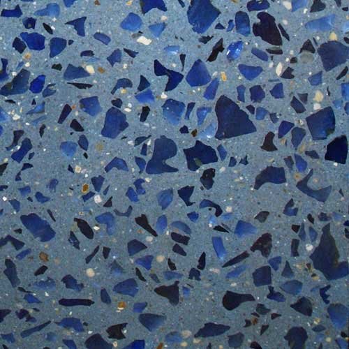 concrete countertops with glass. Recycled Glass - Blue Glass in