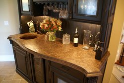 bar featuring stonehenge concrete countertops