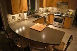 Beautiful natural gray concrete countertop with subtle variegated pattern